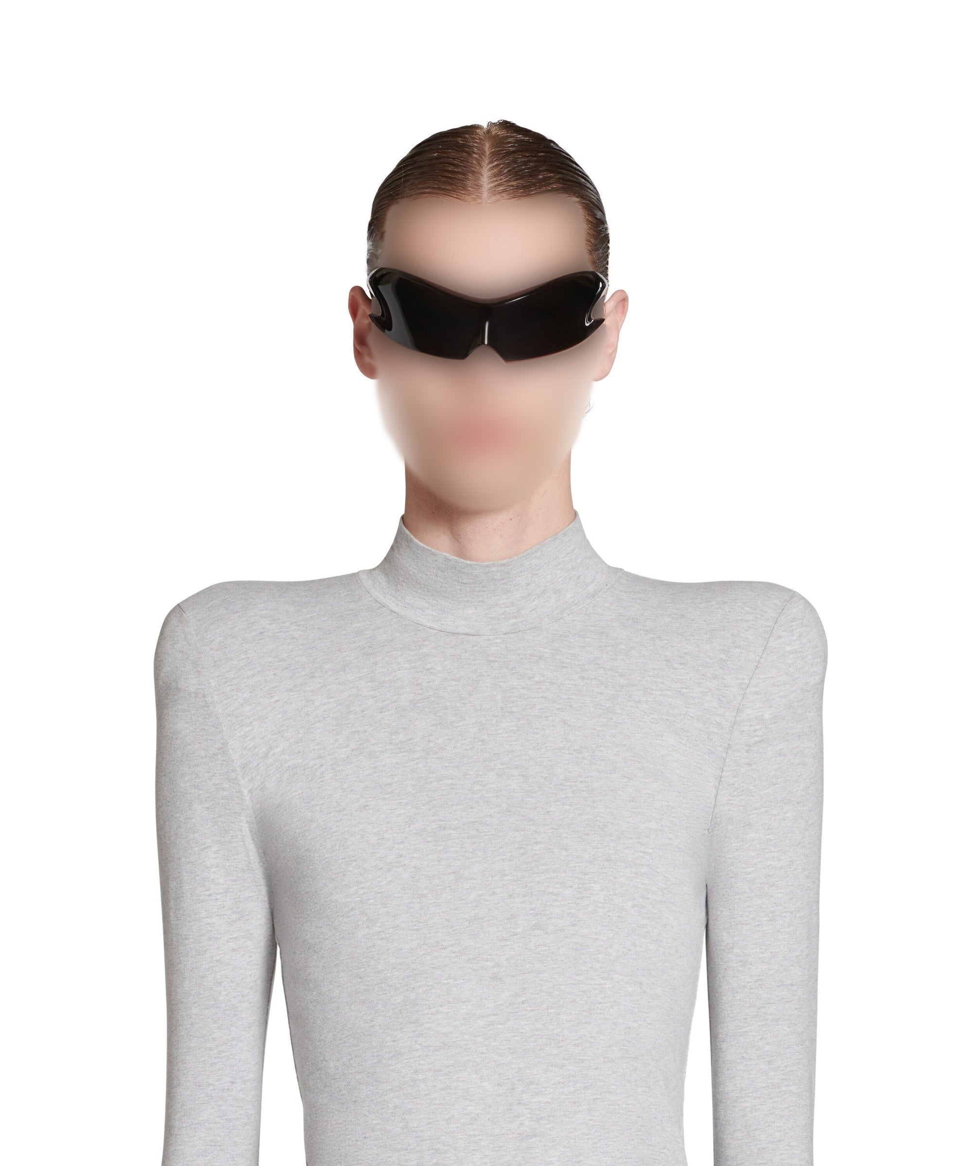 Round Shoulder Long Sleeve Turtleneck - Heather Grey