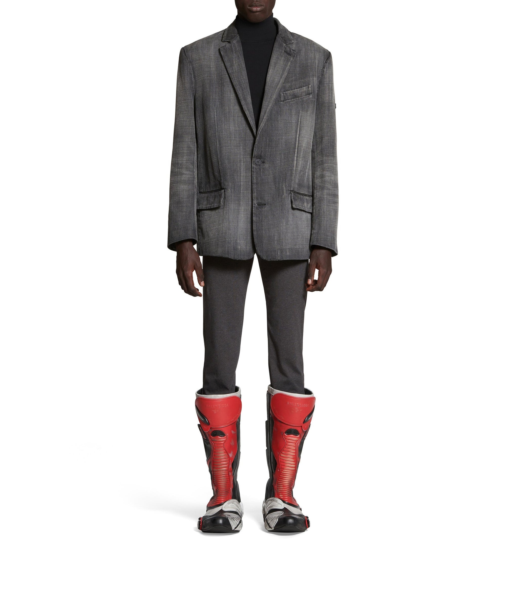 Washed Jacket - Grid Wash Black