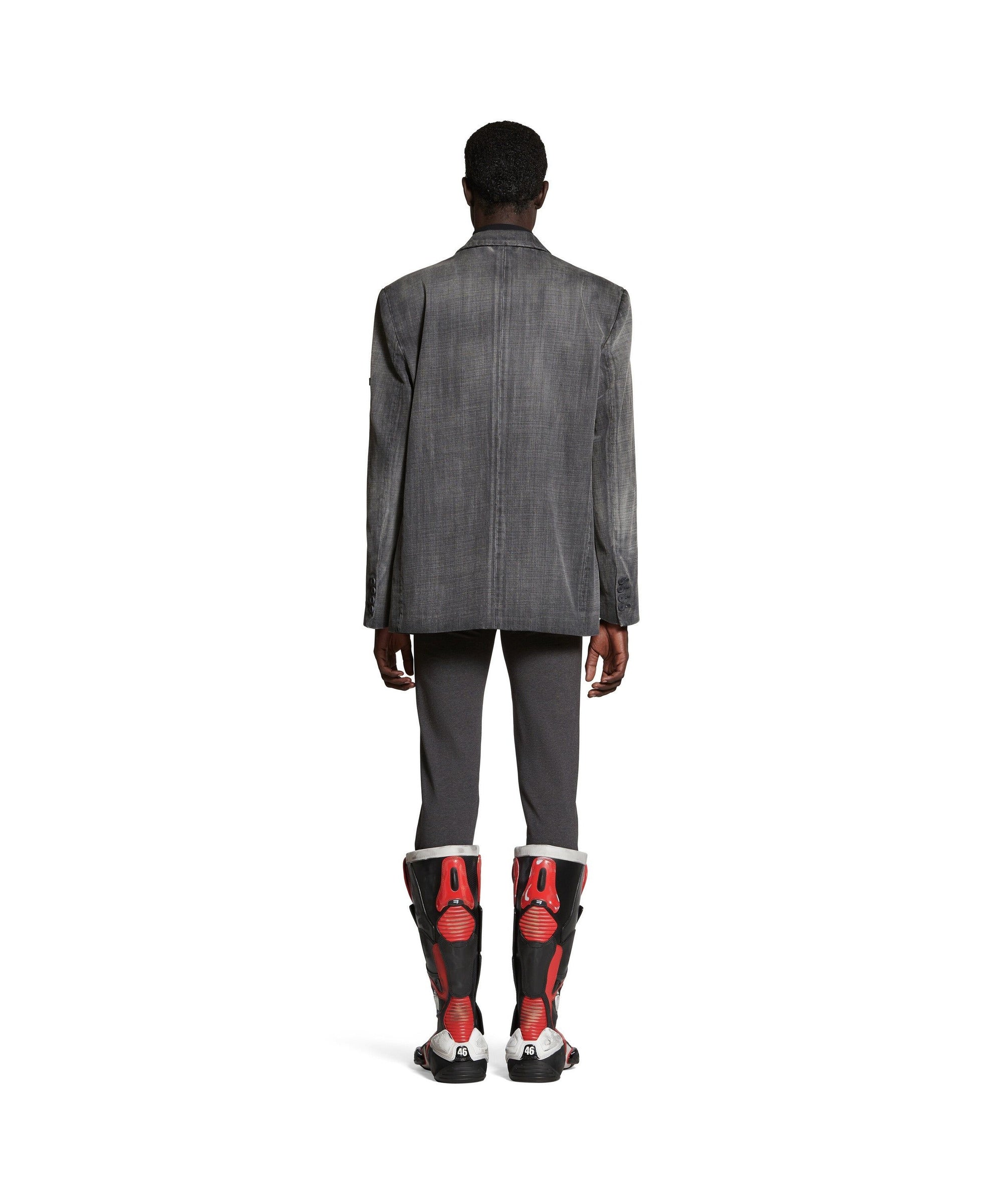 Washed Jacket - Grid Wash Black