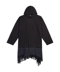 Handwritten Hooded Hybrid Dress - Black