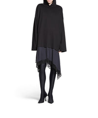 Handwritten Hooded Hybrid Dress - Black