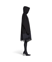 Handwritten Hooded Hybrid Dress - Black