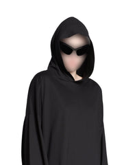 Handwritten Hooded Hybrid Dress - Black