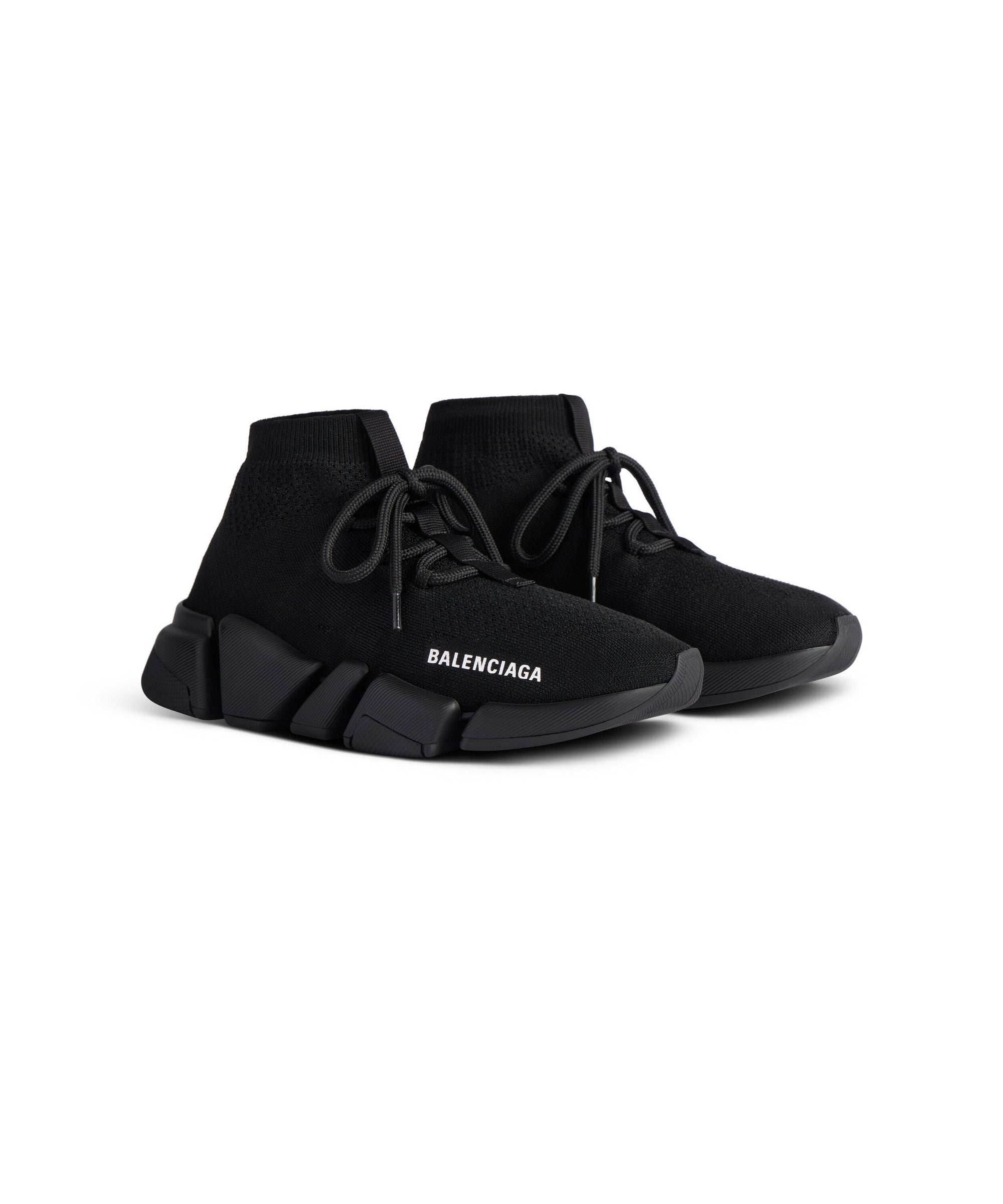 Speed 2. Lace Up Recycled Knit Sneakers - Black