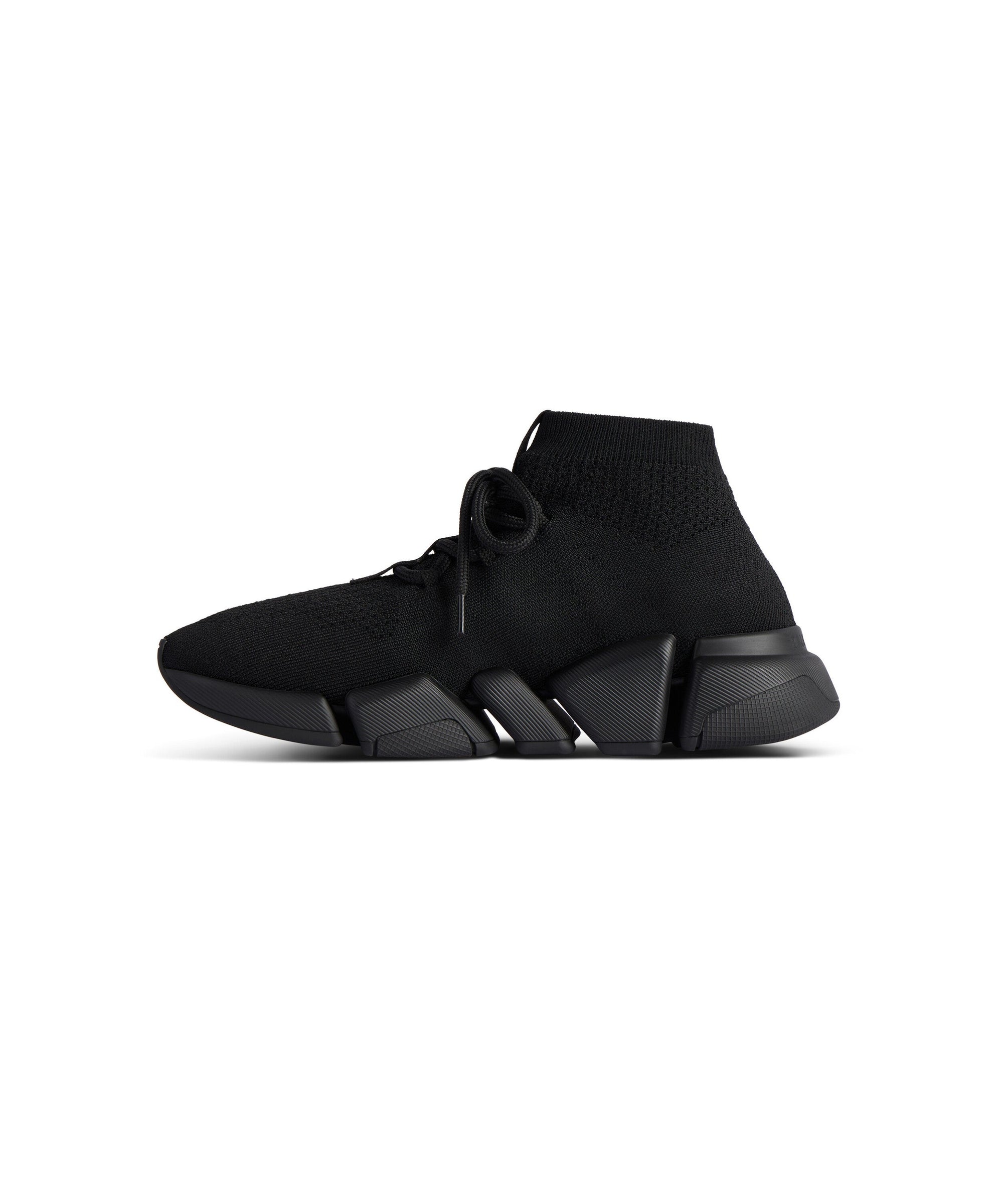 Speed 2. Lace Up Recycled Knit Sneakers - Black