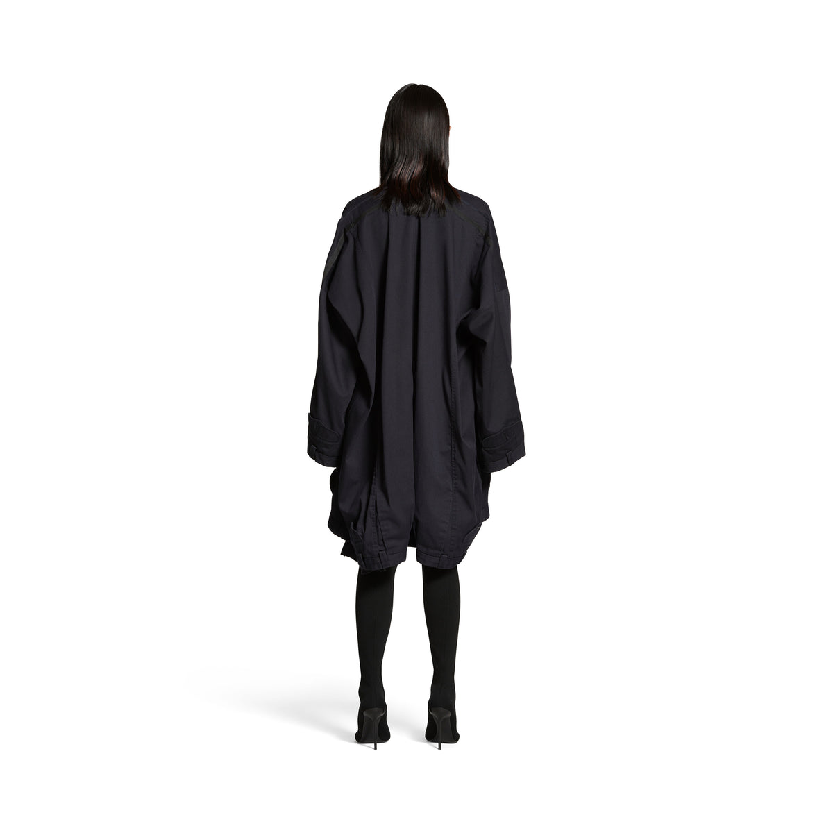 Long Sleeve Vareuse Dress - Navy