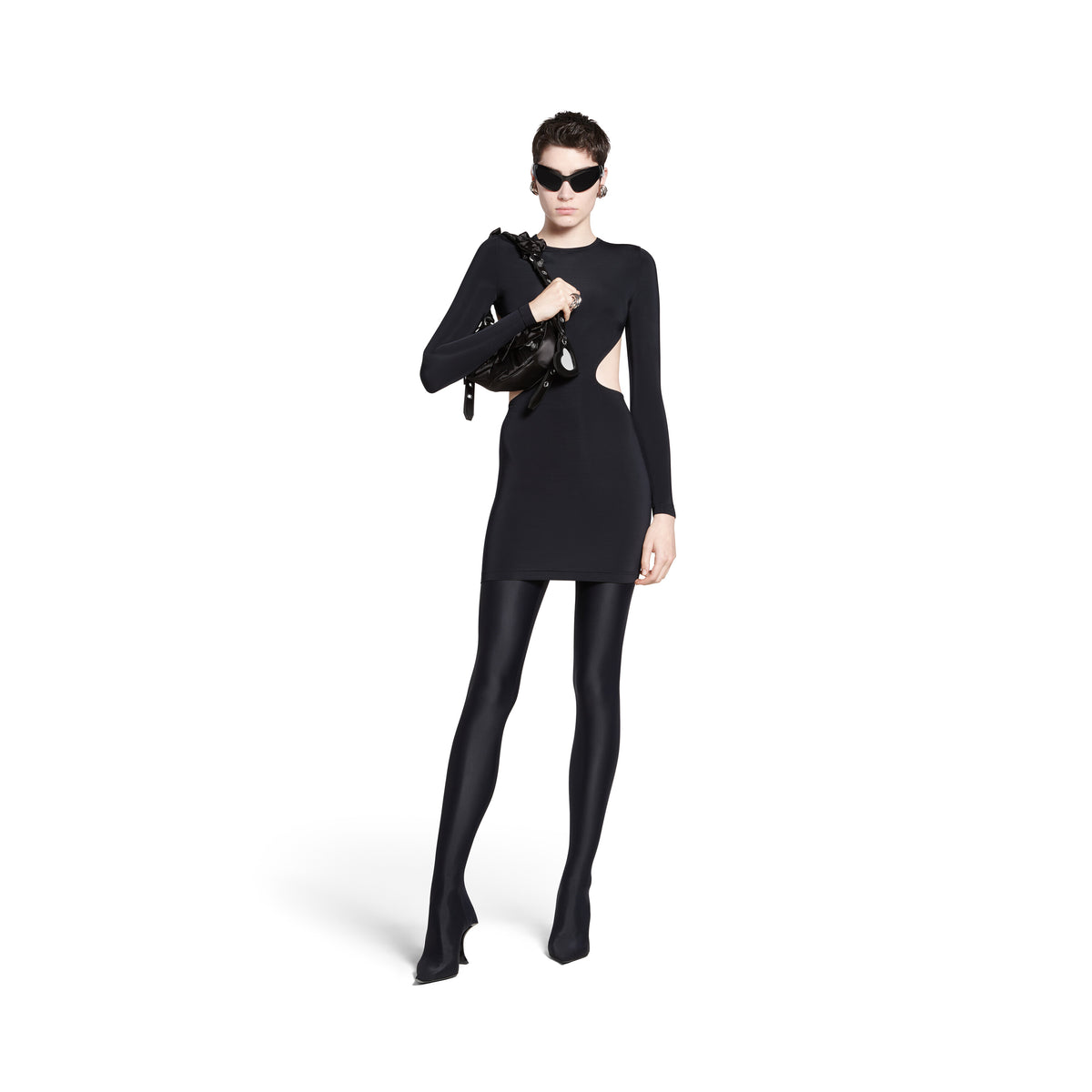 Cut-Out Mini Dress - Black