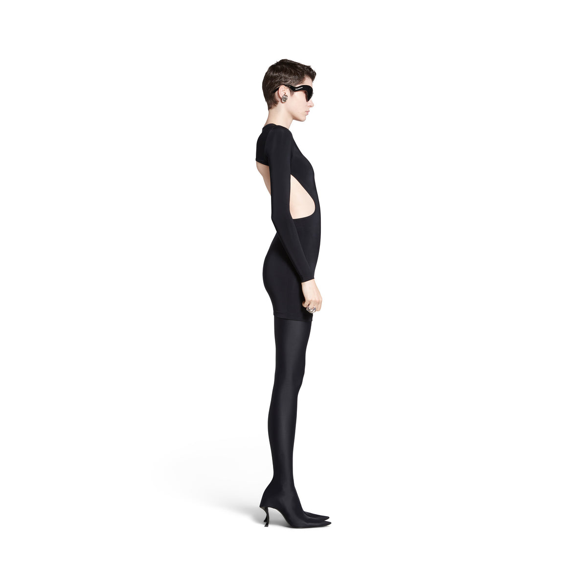 Cut-Out Mini Dress - Black