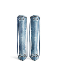 Cagole Denim Print blue 90mm Boots - Blue