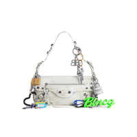 Le Cagole Sling Bag Small With Charms - Optic White