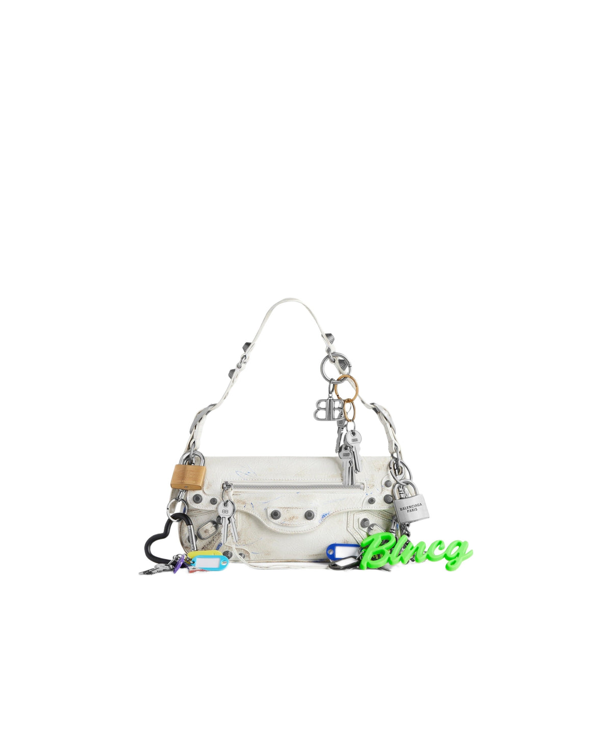 CAGOLE / Le Cagole Sling Bag Small With Charms - Optic White