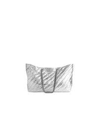 CRUSH / Crush Large Carry All Tote Bag Metallized Quilted - Silver