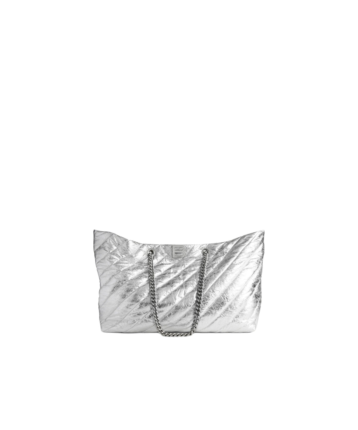 CRUSH / Crush Large Carry All Tote Bag Metallized Quilted - Silver