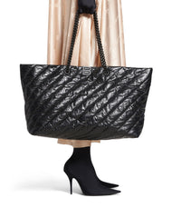 Crush Large Carry All Tote Bag Quilted - Black