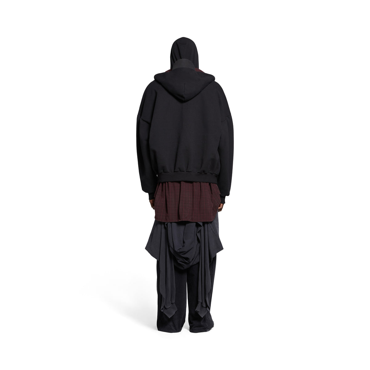 Unity Sports Icon Layered Hoodie Oversized - Black & White
