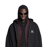 Unity Sports Icon Layered Hoodie Oversized - Black & White