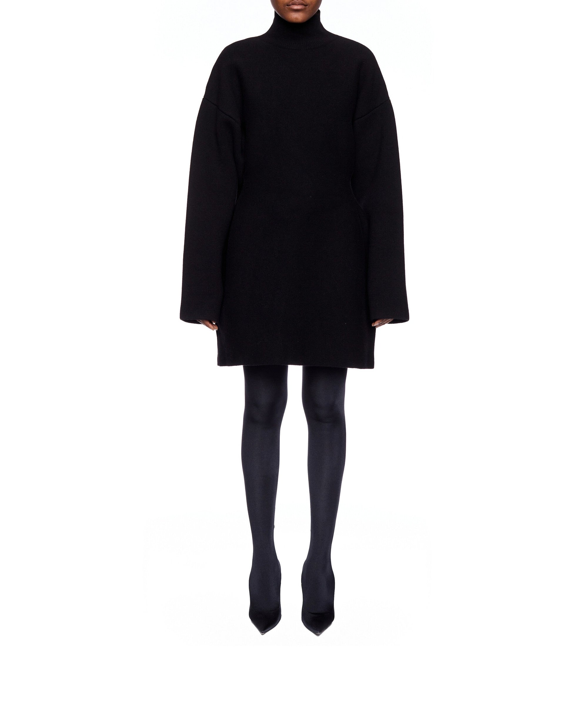 Hourglass Turtleneck Dress - Black