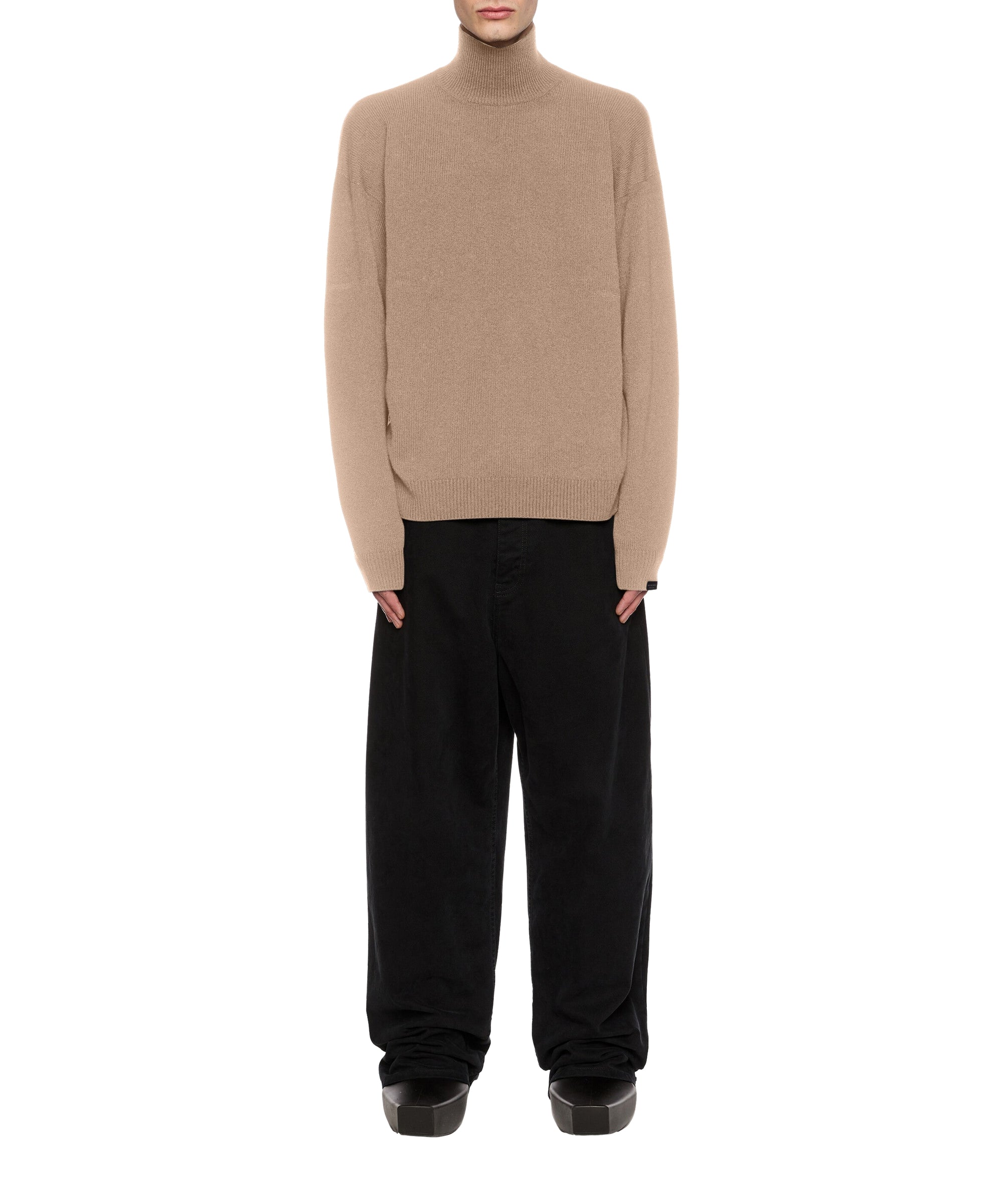 Regular Turtleneck Sweater - Dark Beige