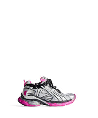 Runner Sneakers - Silver & Black & Fluo Pink