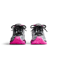 Runner Sneakers - Silver & Black & Fluo Pink