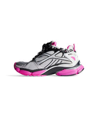 Runner Sneakers - Silver & Black & Fluo Pink