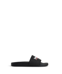 Pool Slide Sandals - Black & White & Red
