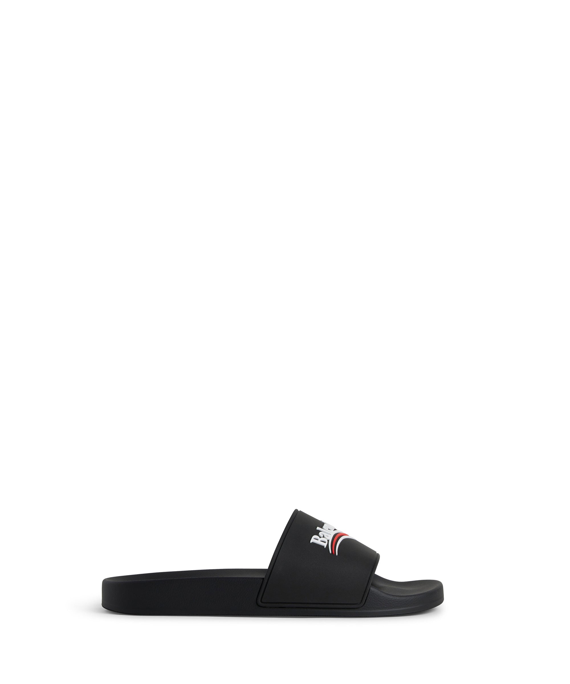 Pool Slide Sandals - Black & White & Red