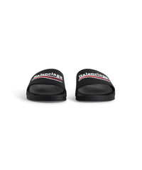 Pool Slide Sandals - Black & White & Red
