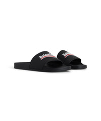 Pool Slide Sandals - Black & White & Red