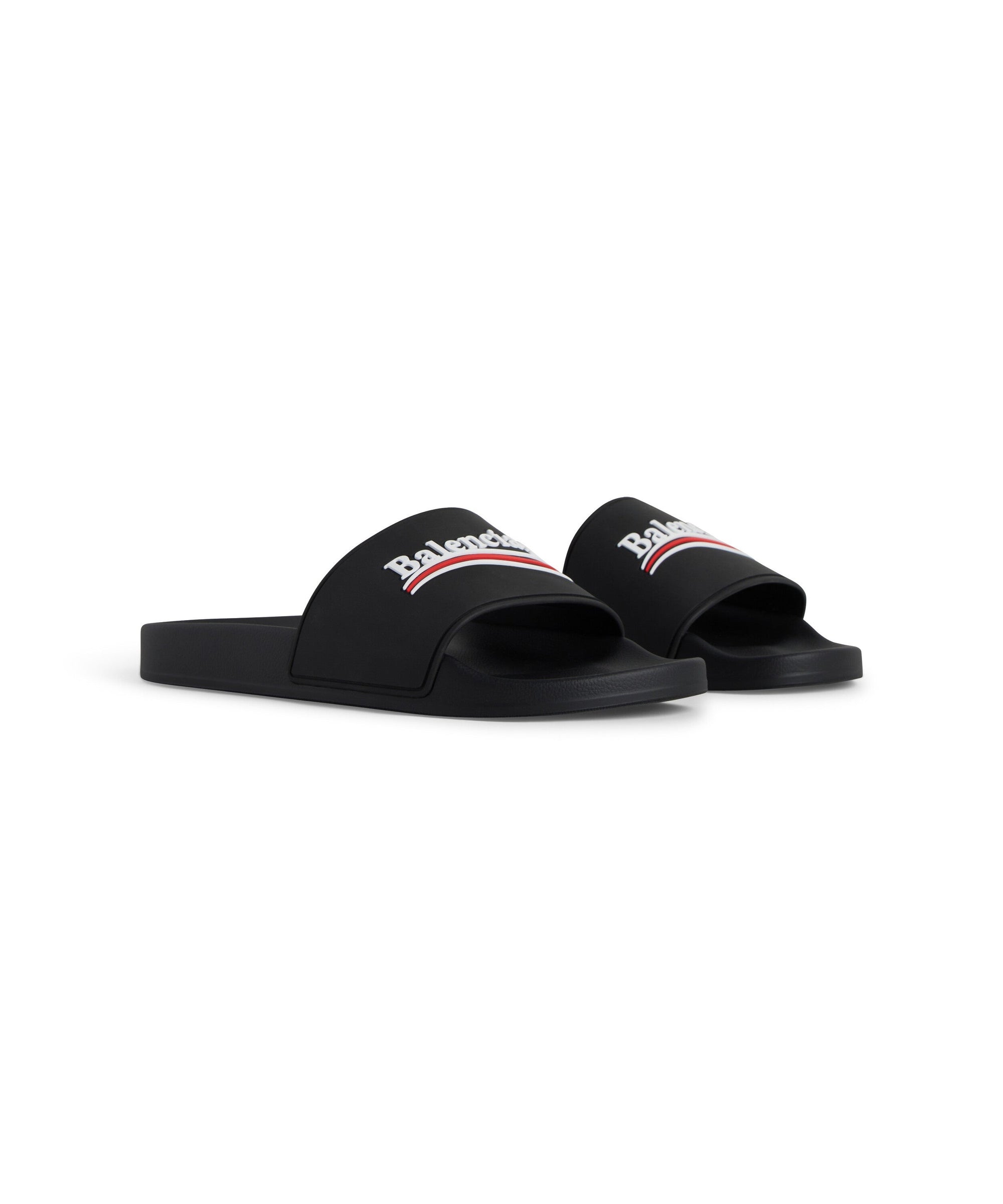 Pool Slide Sandals - Black & White & Red