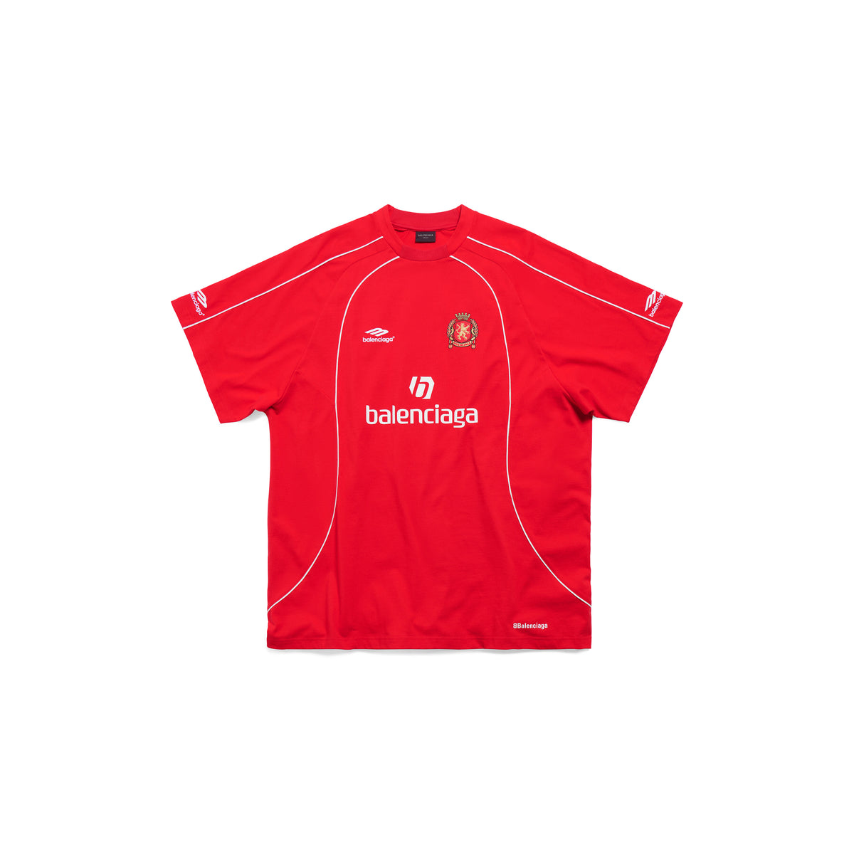 Paris Soccer T-Shirt Oversized - Sporty Red & White