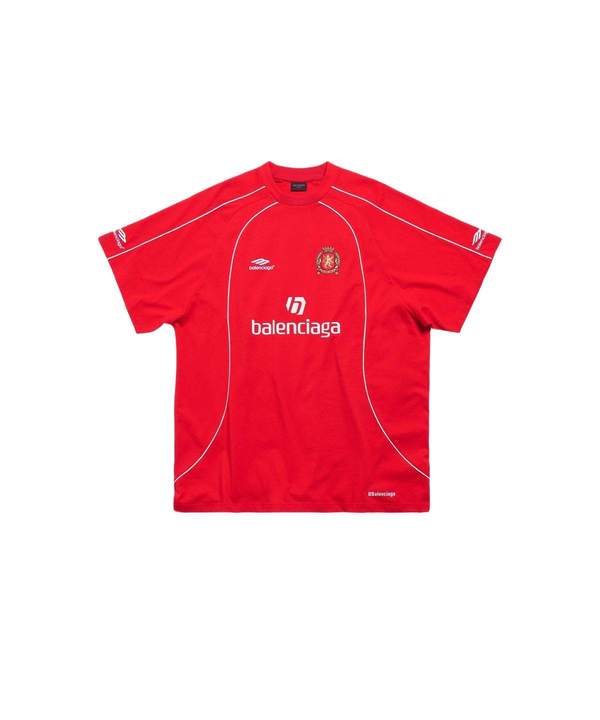 Paris Soccer T-Shirt Oversized - Sporty Red & White
