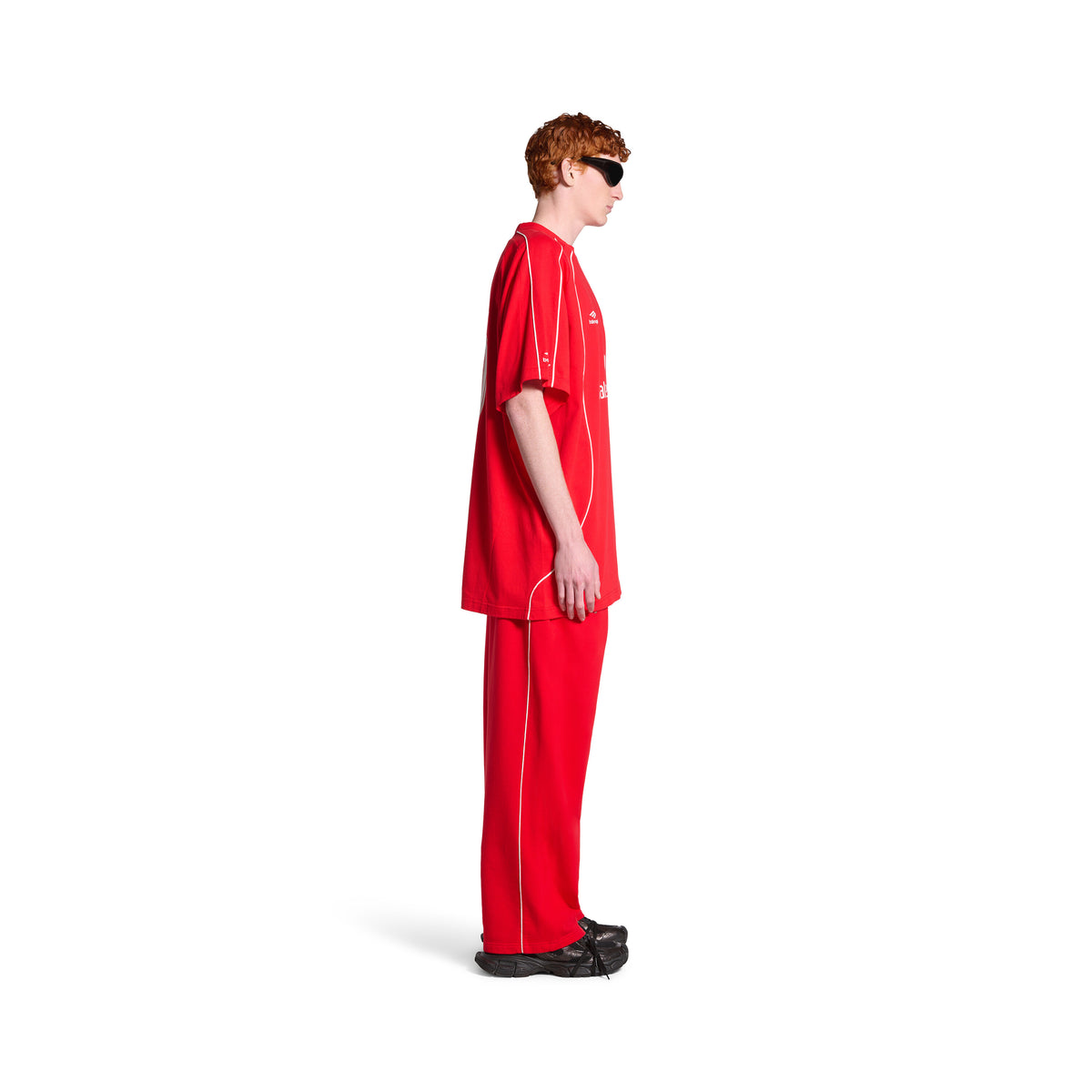 Paris Soccer T-Shirt Oversized - Sporty Red & White