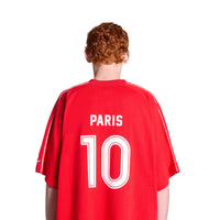 Paris Soccer T-Shirt Oversized - Sporty Red & White
