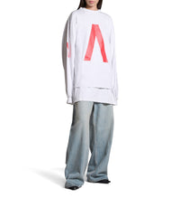 Balenciaga Music x Archives Series Connected Long Sleeve T-Shirt - Grey & Red
