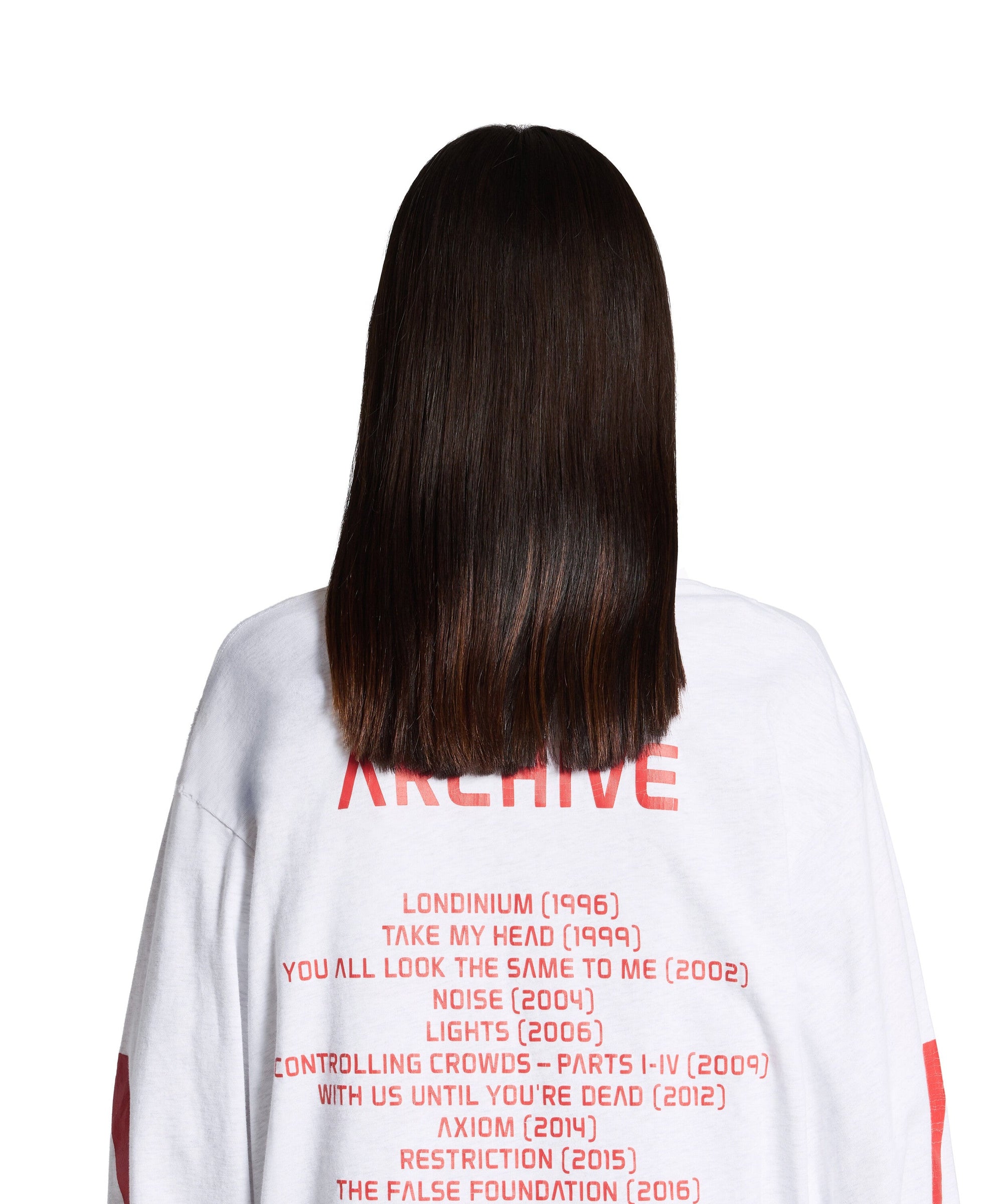 Balenciaga Music x Archives Series Connected Long Sleeve T-Shirt - Grey & Red