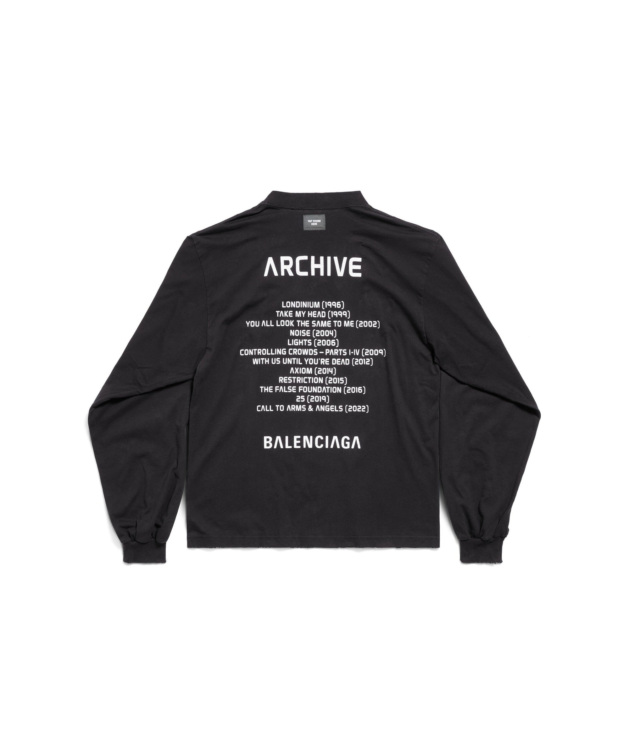 Balenciaga Music x Archives Series Connected Long Sleeve T-Shirt - Faded Black & White
