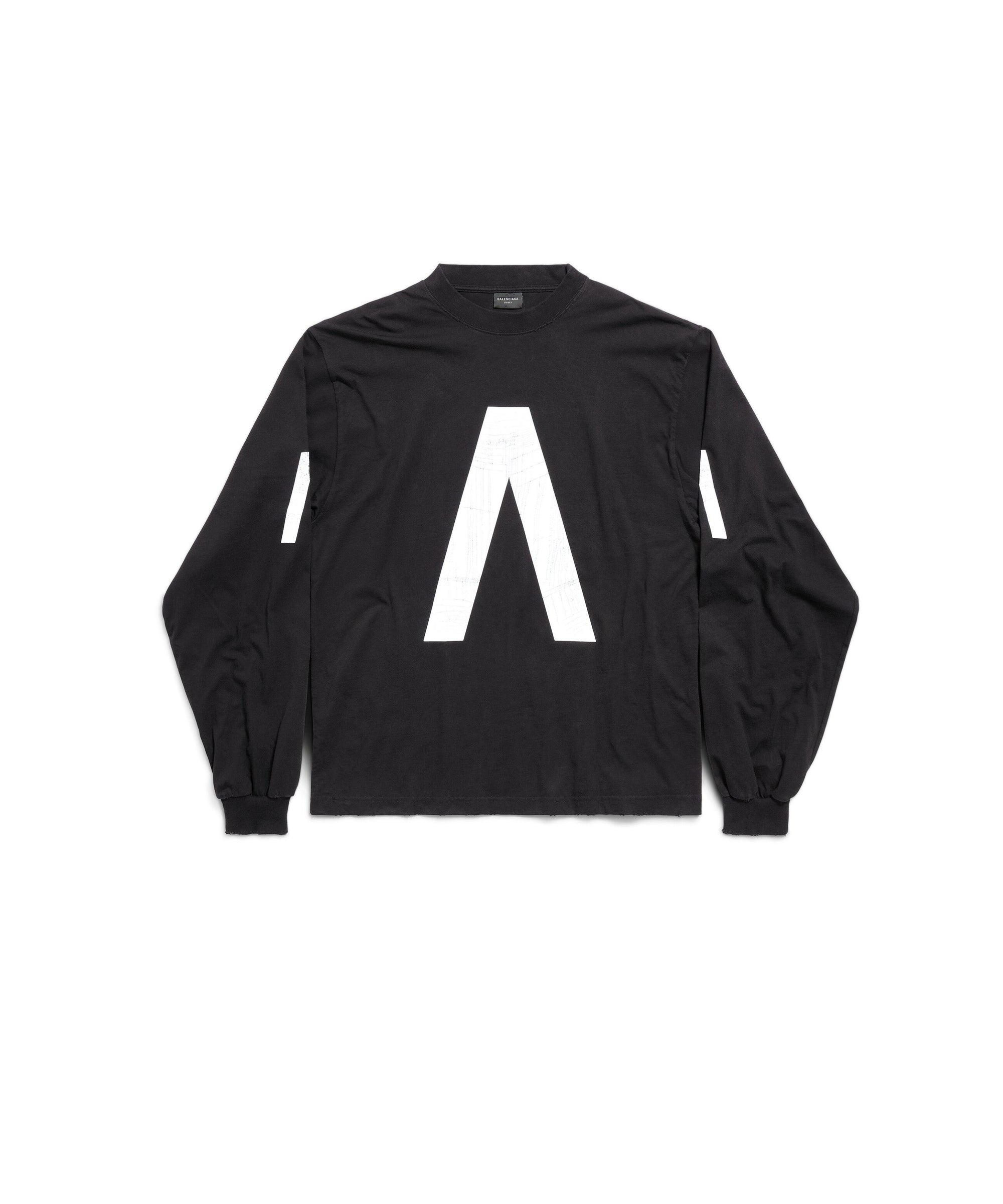 Balenciaga Music x Archives Series Connected Long Sleeve T-Shirt - Faded Black & White