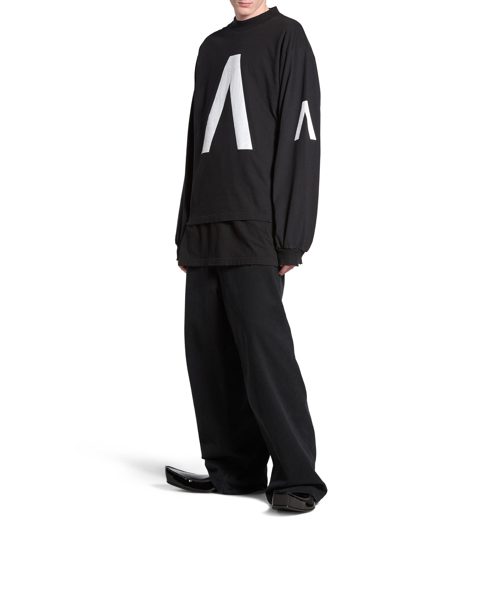 Balenciaga Music x Archives Series Connected Long Sleeve T-Shirt - Faded Black & White