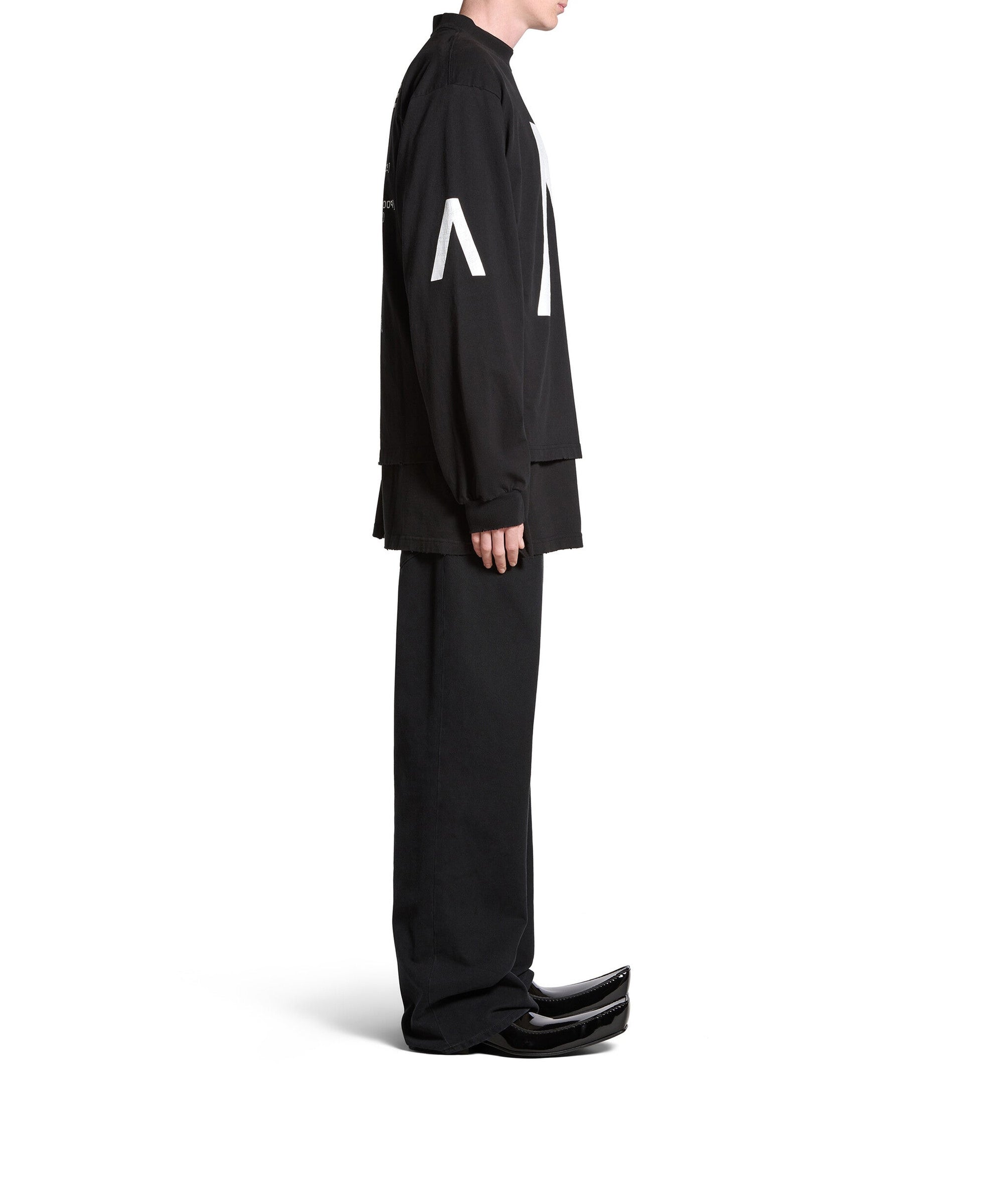 Balenciaga Music x Archives Series Connected Long Sleeve T-Shirt - Faded Black & White
