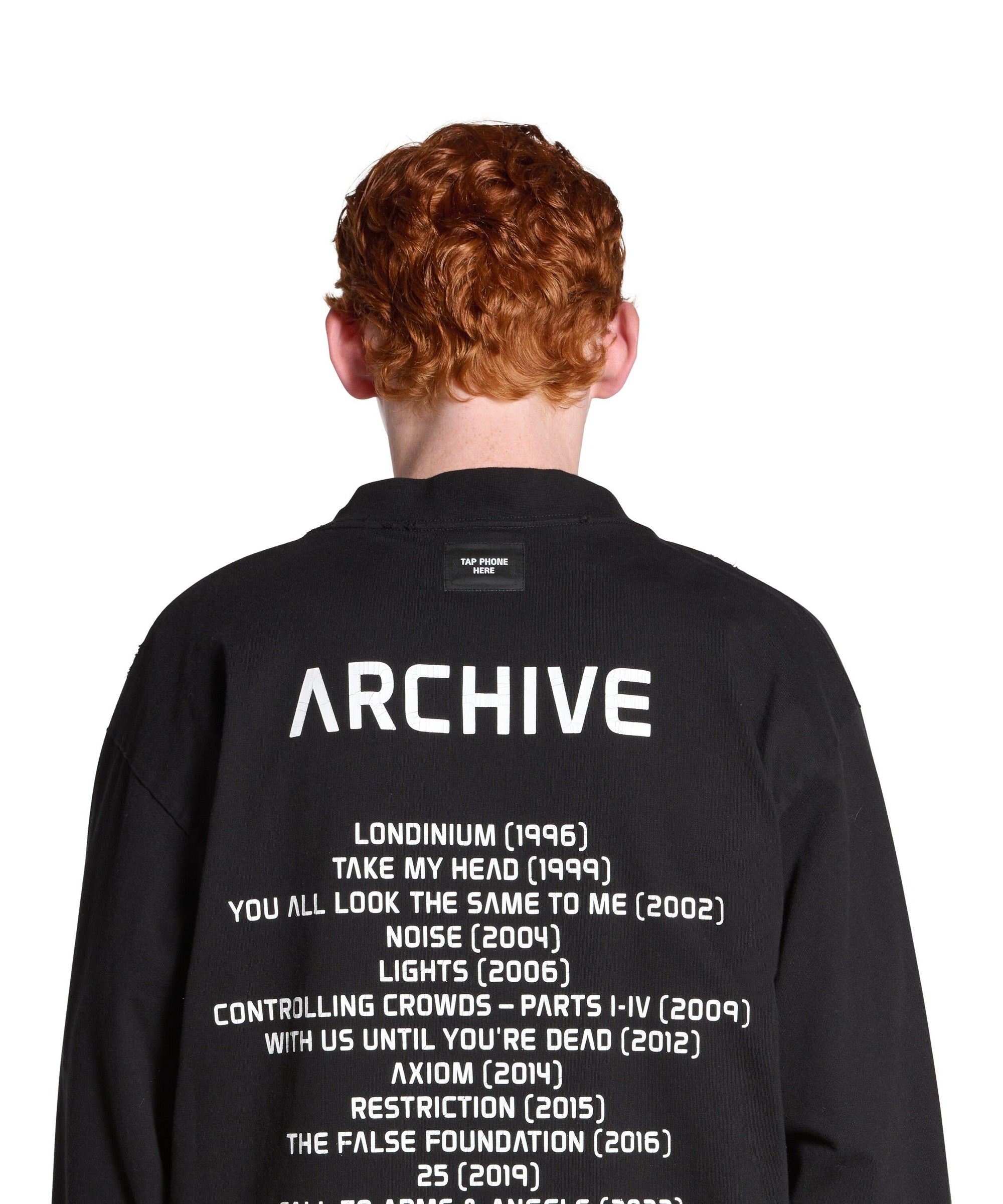 Balenciaga Music x Archives Series Connected Long Sleeve T-Shirt - Faded Black & White