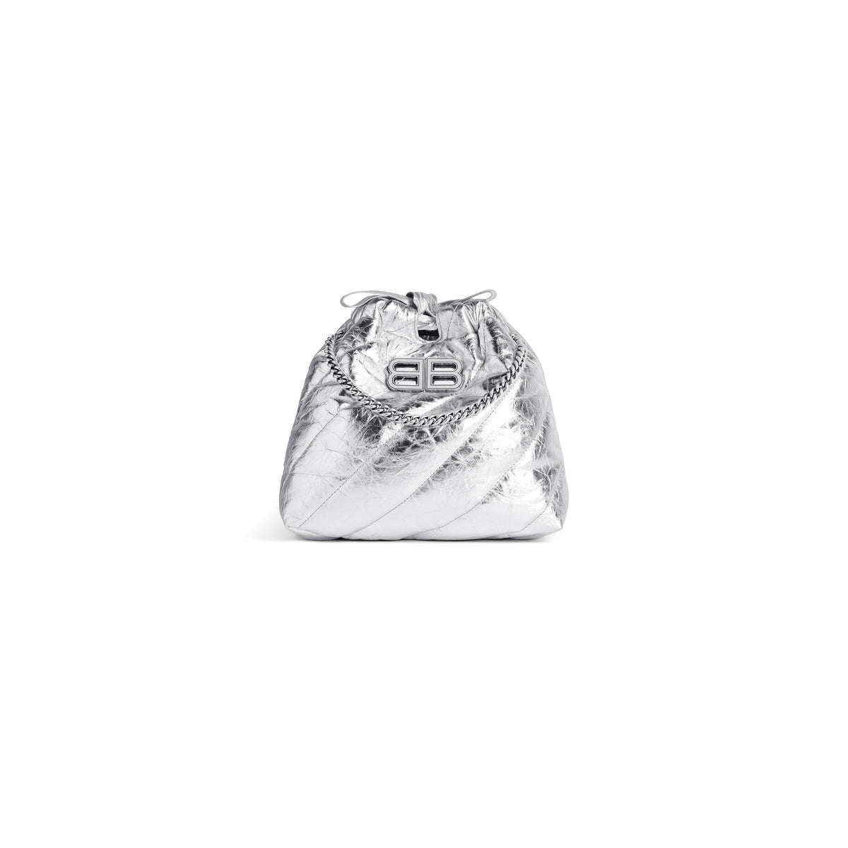 Crush XS Tote Bag Metallized Quilted - Silver