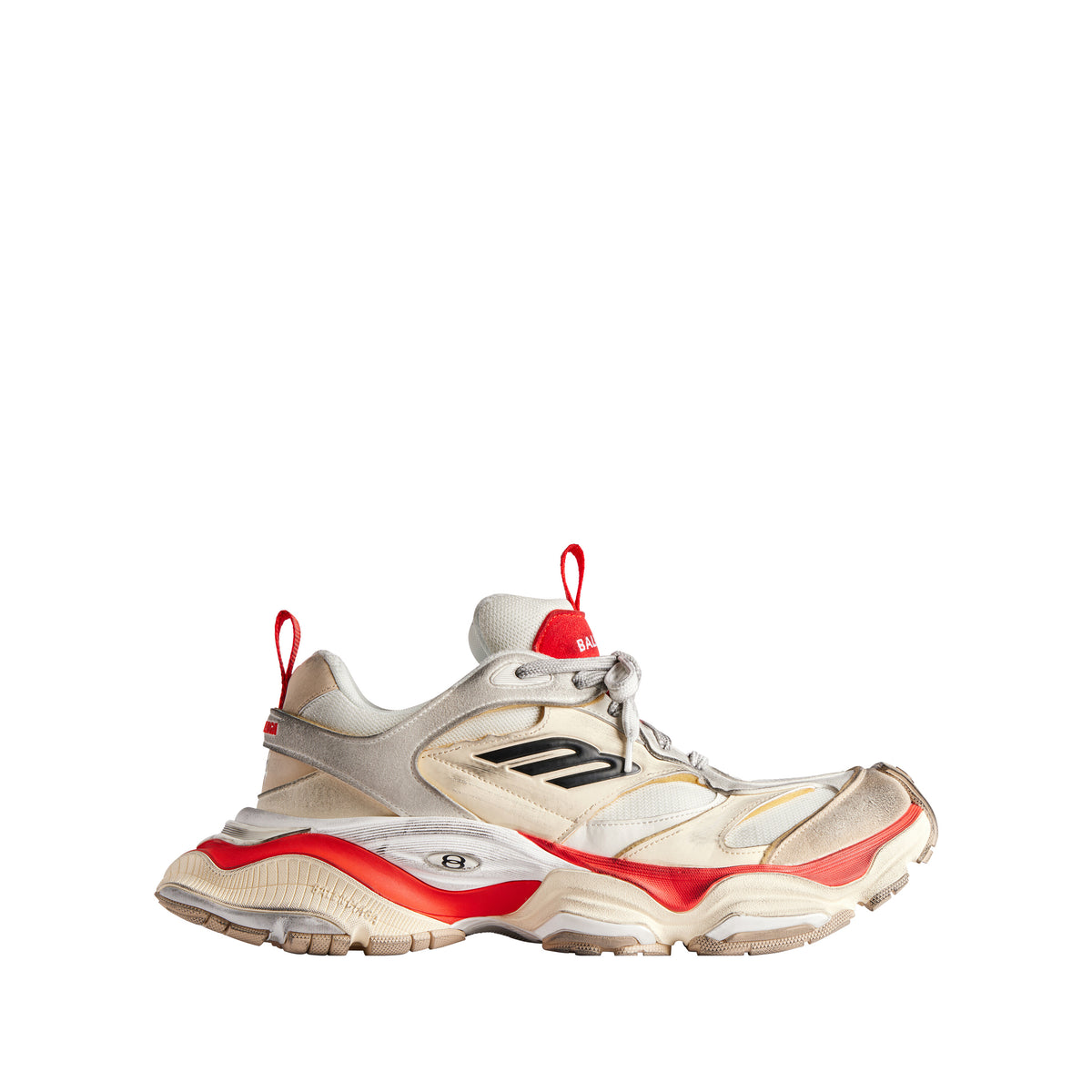 Cargo Sneakers - Beige & Grey & Red