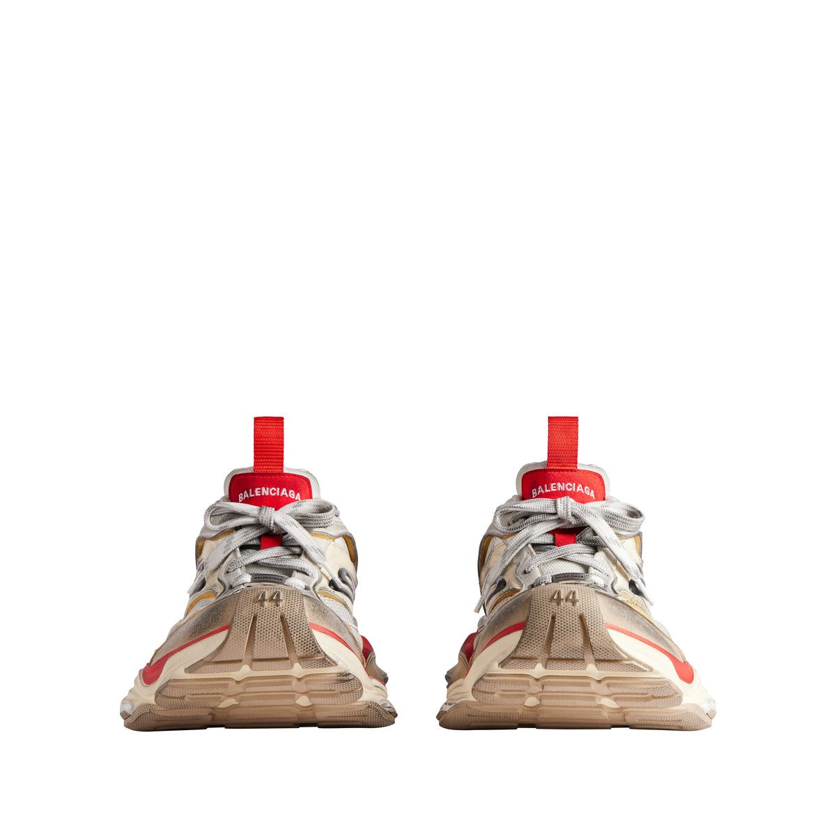Cargo Sneakers - Beige & Grey & Red