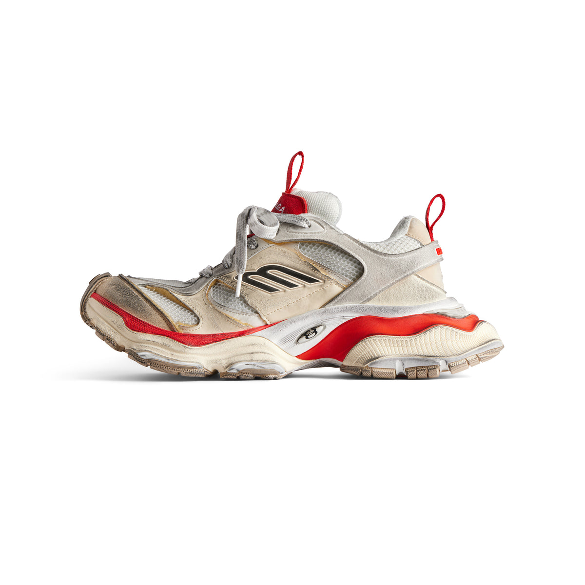 Cargo Sneakers - Beige & Grey & Red