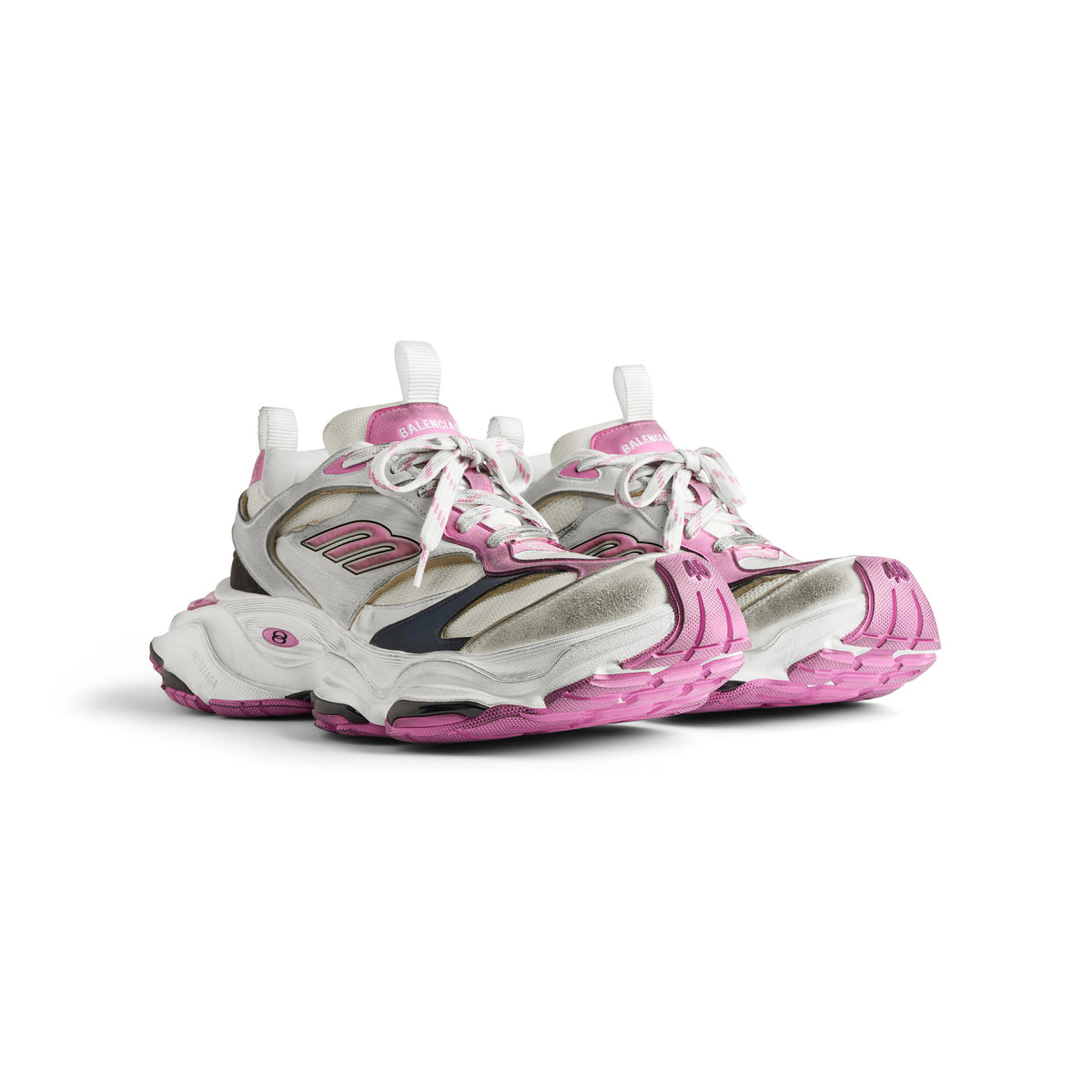 Cargo Sneakers - Grey & White & Pink