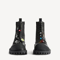 Hummer Lace-Up Booties - Black
