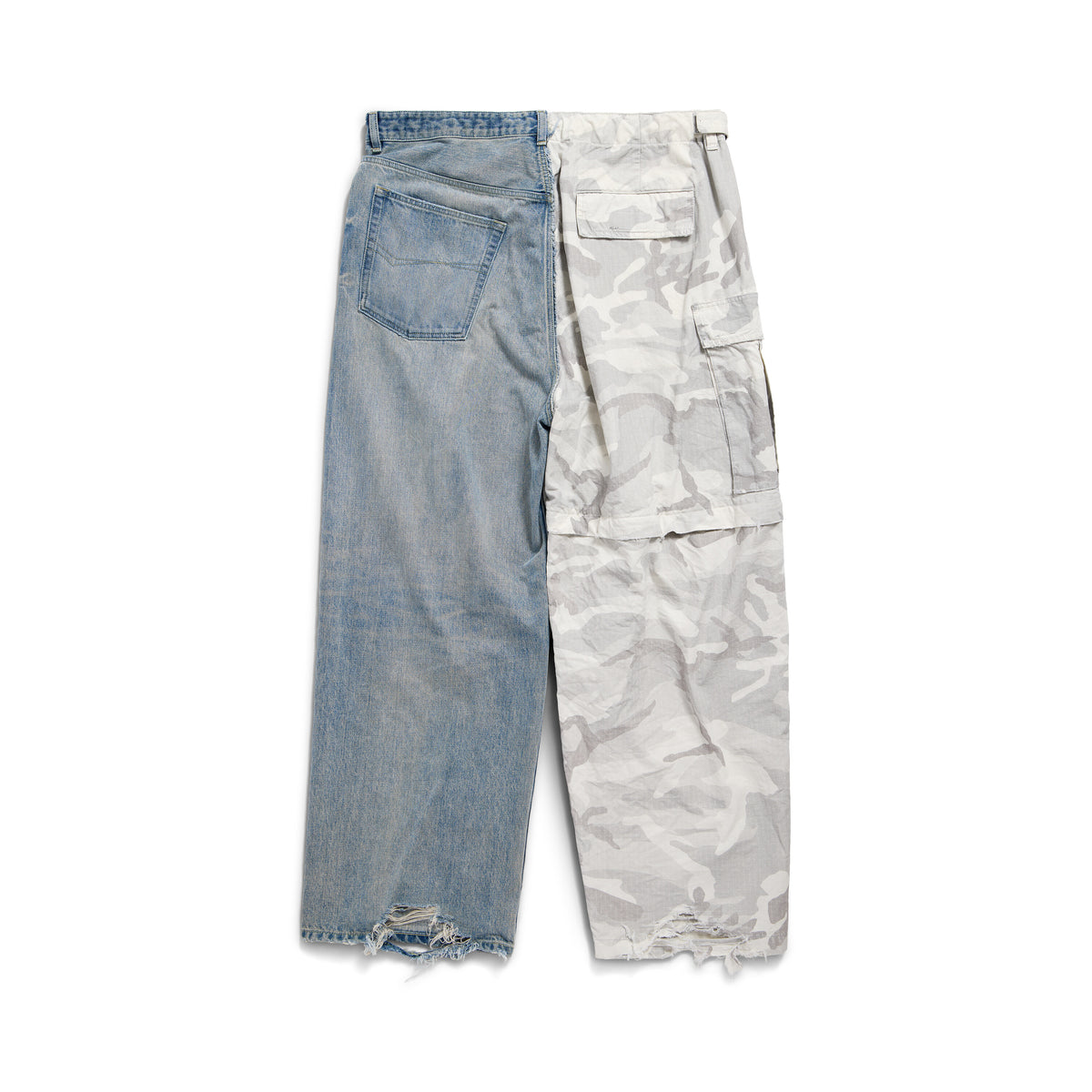 Grayscale Camo Hybrid Baggy Pants - Outback Blue