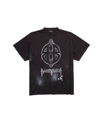 Metal BB Stencil T-Shirt Oversized - Washed Black & White