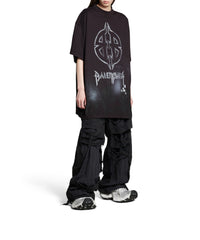 Metal BB Stencil T-Shirt Oversized - Washed Black & White